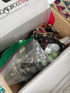 Box of costume jewelry